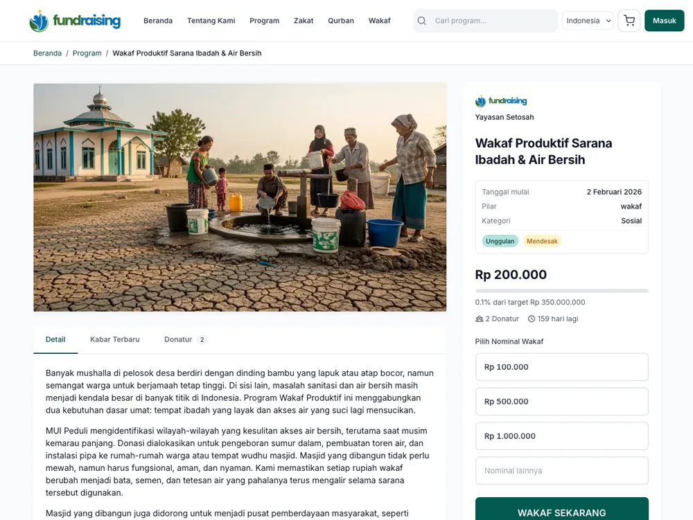 Form Donasi Online - Pembayaran QRIS, VA Bank, E-Wallet