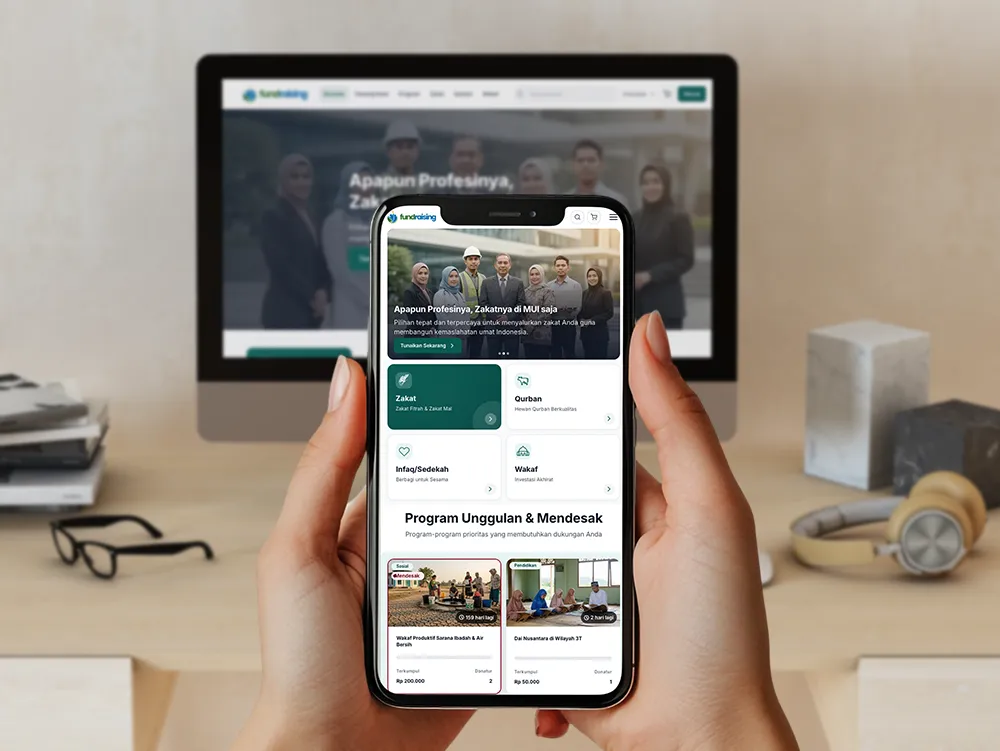 Tampilan Mobile Platform Fundraising - Responsive Design